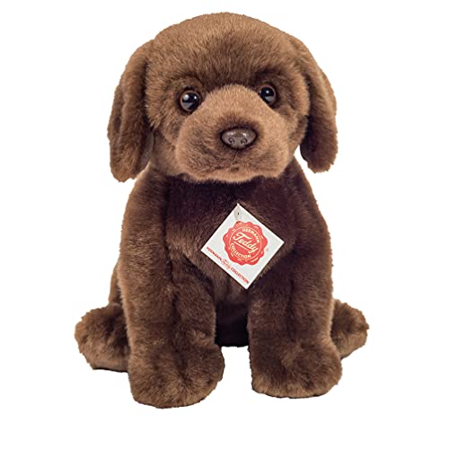 Teddy Hermann 91958 Hund Labrador sitzend Dunkelbraun 25 cm, Kuscheltier, Plüschtier mit recycelter Füllung von Hermann Teddy