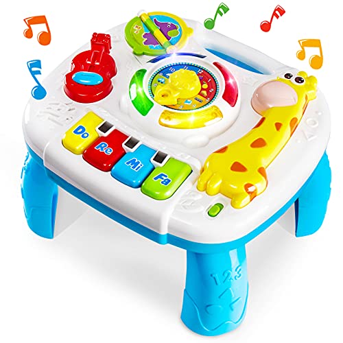 HERSITY Spieltisch Baby Spielzeug, Musik Lerntisch Aktivität Tisch, Activity Table Musikspielzeug Geschenk für Kinder 1 Jahr Kinderspielzeug ab 18 Monaten von HERSITY
