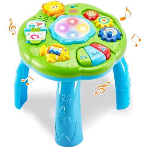 HERSITY Baby Spieltisch Musikspielzeug Spiel Lerntisch Activity Table Babyspielzeug Geschenk für Kinder ab 18 Monaten 1 Jahr von HERSITY
