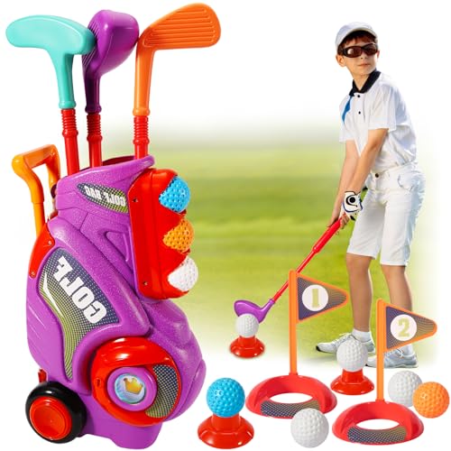 HERSITY Golf Set Kinder, Golfschläger Spielzeug Golf Spiel Garten, Sport Spielzeug für Kinder Draußen, Geschenk für Jungen Mädchen 3 4 5 Jahre von HERSITY