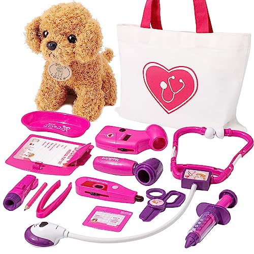 HERSITY Tierarzt Spielset Arztkoffer Kinder ab 3 Jahre, Arzt Rollenspiel Tierarztkoffer mit Plüsch Hund Doktor Spielzeug, Kinderspielzeug Geschenke für Mädchen Jungen 4 5 6 Jahre Geburtstag HERSITY Tierarzt Spielset Arztkoffer Kinder ab 3 Jahre, Arzt Rollenspiel Tierarztkoffer mit Plüsch Hund Doktor Spielzeug, Kinderspielzeug Geschenke für Mädchen Jungen 4 5 6 Jahre Geburtstag von HERSITY