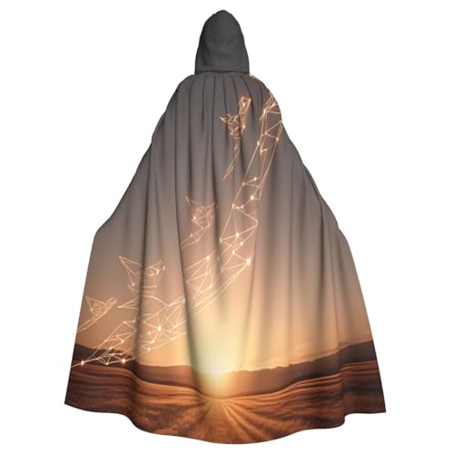Abstraktes Vogelschwarm Hexenkostüm - Horror Halloween Kostüm mit Kapuze Umhang für Herren, perfekt für Cosplay und Partys Abstraktes Vogelschwarm Hexenkostüm - Horror Halloween Kostüm mit Kapuze Umhang für Herren, perfekt für Cosplay und Partys von HERTqwop