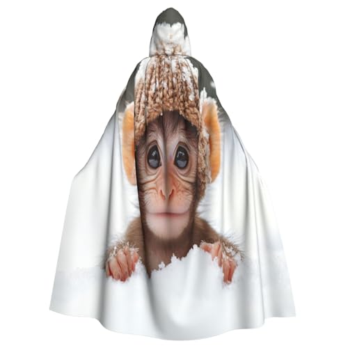 Affen im Schnee Hexenkostüm - Horror Halloween Kostüm mit Kapuzenumhang für Herren, perfekt für Cosplay und Partys Affen im Schnee Hexenkostüm - Horror Halloween Kostüm mit Kapuzenumhang für Herren, perfekt für Cosplay und Partys von HERTqwop