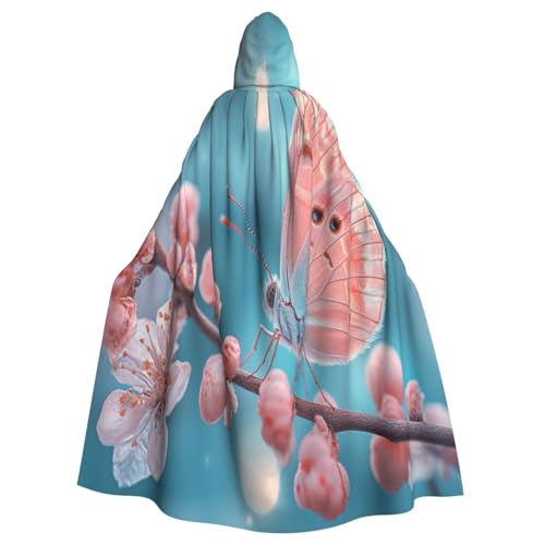Der Schmetterling des Frühlings Hexenkostüm - Horror Halloween Kostüm mit Kapuze Umhang für Herren, perfekt für Cosplay und Partys von HERTqwop