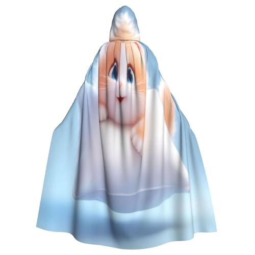 Die Katze auf dem Kissen Hexenkostüm – Horror-Halloween-Kostüm mit Kapuzenumhang für Herren, perfekt für Cosplay und Partys Die Katze auf dem Kissen Hexenkostüm – Horror-Halloween-Kostüm mit Kapuzenumhang für Herren, perfekt für Cosplay und Partys von HERTqwop