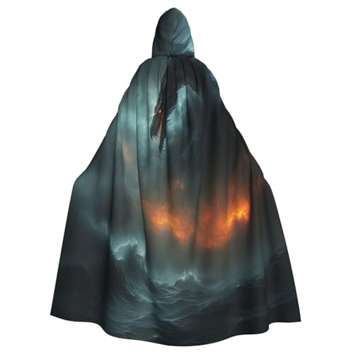 Drachenkampf Hexenkostüm - Horror Halloween Kostüm mit Kapuze Umhang für Herren, perfekt für Cosplay und Partys Drachenkampf Hexenkostüm - Horror Halloween Kostüm mit Kapuze Umhang für Herren, perfekt für Cosplay und Partys von HERTqwop