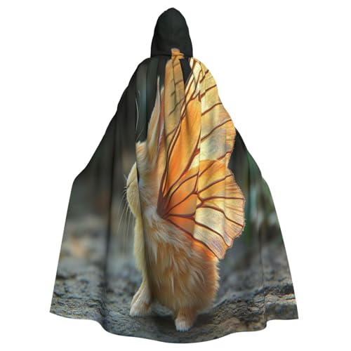 Ein süßes Hase mit Flügeln Hexenkostüm – Horror-Halloween-Kostüm mit Kapuzenumhang für Herren, perfekt für Cosplay und Partys Ein süßes Hase mit Flügeln Hexenkostüm – Horror-Halloween-Kostüm mit Kapuzenumhang für Herren, perfekt für Cosplay und Partys von HERTqwop