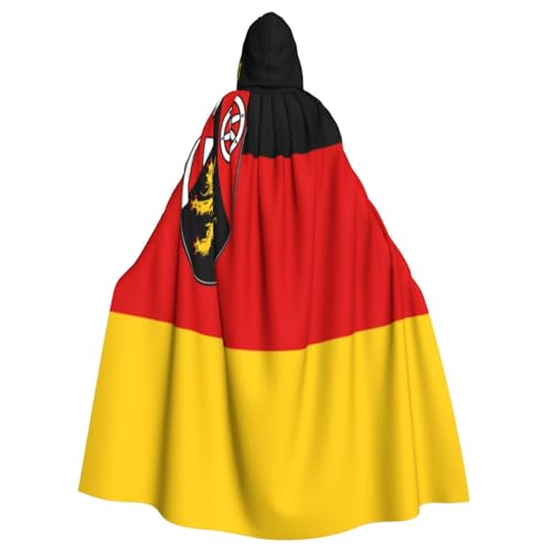 Flagge des Staates Rheinland-Pfalz Hexenkostüm - Horror Halloween Kostüm mit Kapuze Umhang für Herren, perfekt für Cosplay und Partys Flagge des Staates Rheinland-Pfalz Hexenkostüm - Horror Halloween Kostüm mit Kapuze Umhang für Herren, perfekt für Cosplay und Partys von HERTqwop