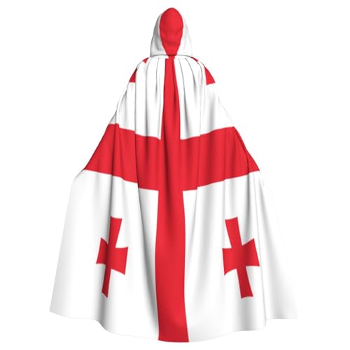 Flagge von Georgia Hexenkostüm - Horror Halloween Kostüm mit Kapuze Umhang für Herren, perfekt für Cosplay und Partys Flagge von Georgia Hexenkostüm - Horror Halloween Kostüm mit Kapuze Umhang für Herren, perfekt für Cosplay und Partys von HERTqwop