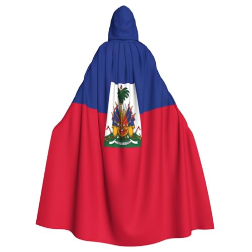 Haitianische Flagge Hexenkostüm - Horror Halloween Kostüm mit Kapuze Umhang für Herren, perfekt für Cosplay und Partys Haitianische Flagge Hexenkostüm - Horror Halloween Kostüm mit Kapuze Umhang für Herren, perfekt für Cosplay und Partys von HERTqwop