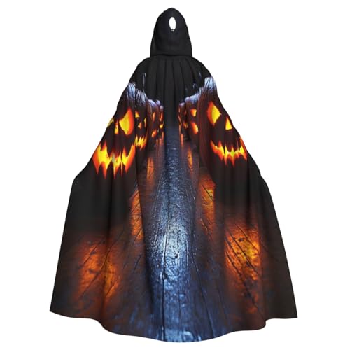 Halloween-Kürbisgrüße Hexenkostüm - Horror-Halloween-Kostüm mit Kapuzenumhang für Herren, perfekt für Cosplay und Partys Halloween-Kürbisgrüße Hexenkostüm - Horror-Halloween-Kostüm mit Kapuzenumhang für Herren, perfekt für Cosplay und Partys von HERTqwop