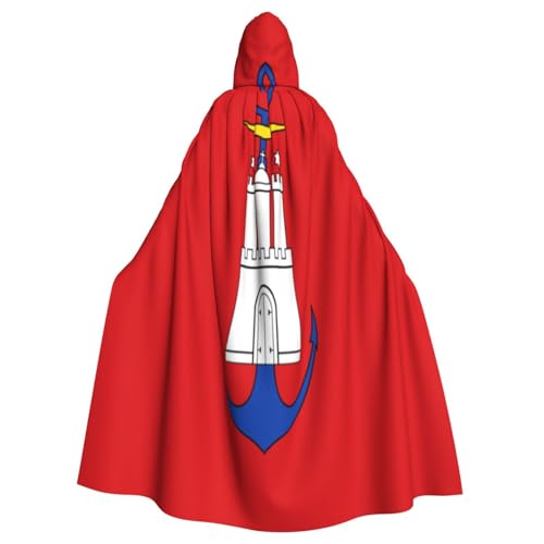 Hamburger Flagge Hexenkostüm - Horror Halloween Kostüm mit Kapuze Umhang für Herren Perfekt für Cosplay und Partys Hamburger Flagge Hexenkostüm - Horror Halloween Kostüm mit Kapuze Umhang für Herren Perfekt für Cosplay und Partys von HERTqwop