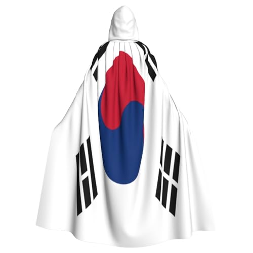 Hexenkostüm mit koreanischer Flagge, Horror, Halloween-Kostüm mit Kapuzenumhang für Herren, perfekt für Cosplay und Partys Hexenkostüm mit koreanischer Flagge, Horror, Halloween-Kostüm mit Kapuzenumhang für Herren, perfekt für Cosplay und Partys von HERTqwop