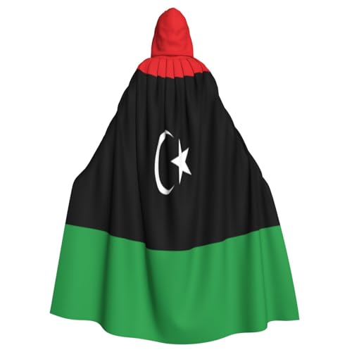 Libysche Flagge Hexenkostüm - Horror Halloween Kostüm mit Kapuze Umhang für Herren, perfekt für Cosplay und Partys Libysche Flagge Hexenkostüm - Horror Halloween Kostüm mit Kapuze Umhang für Herren, perfekt für Cosplay und Partys von HERTqwop