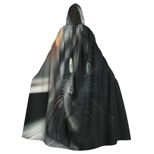 Lonely Black Cat Witch Costume - Horror Halloween Costume with Hooded Cloak for Men, Perfect for Cosplay and Party Lonely Black Cat Witch Costume - Horror Halloween Costume with Hooded Cloak for Men, Perfect for Cosplay and Party von HERTqwop