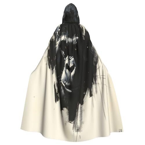 Malerei Schimpansen Hexenkostüm - Horror Halloween Kostüm mit Kapuze Umhang für Herren, perfekt für Cosplay und Partys Malerei Schimpansen Hexenkostüm - Horror Halloween Kostüm mit Kapuze Umhang für Herren, perfekt für Cosplay und Partys von HERTqwop