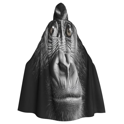 Melancholisches Gorilla-Hexenkostüm - Horror-Halloween-Kostüm mit Kapuzenumhang für Herren, perfekt für Cosplay und Partys Melancholisches Gorilla-Hexenkostüm - Horror-Halloween-Kostüm mit Kapuzenumhang für Herren, perfekt für Cosplay und Partys von HERTqwop
