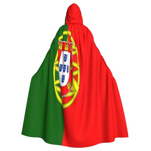 Portugiesische Flagge Hexenkostüm - Horror Halloween Kostüm mit Kapuze Umhang für Herren, perfekt für Cosplay und Partys von HERTqwop
