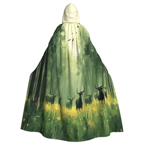 Rinderherden im Wald Hexenkostüm - Horror Halloween Kostüm mit Kapuzenumhang für Herren, perfekt für Cosplay und Partys Rinderherden im Wald Hexenkostüm - Horror Halloween Kostüm mit Kapuzenumhang für Herren, perfekt für Cosplay und Partys von HERTqwop