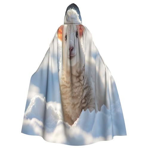 Schaf im Schnee Hexenkostüm - Horror Halloween Kostüm mit Kapuzenumhang für Herren, perfekt für Cosplay und Partys Schaf im Schnee Hexenkostüm - Horror Halloween Kostüm mit Kapuzenumhang für Herren, perfekt für Cosplay und Partys von HERTqwop