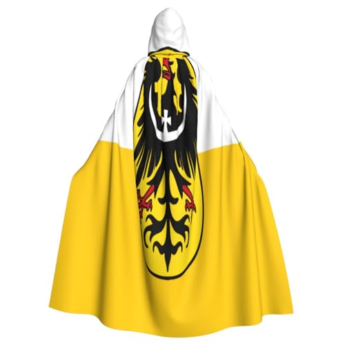 Schlesische Flagge Hexenkostüm - Horror Halloween Kostüm mit Kapuze Umhang für Herren, perfekt für Cosplay und Partys von HERTqwop