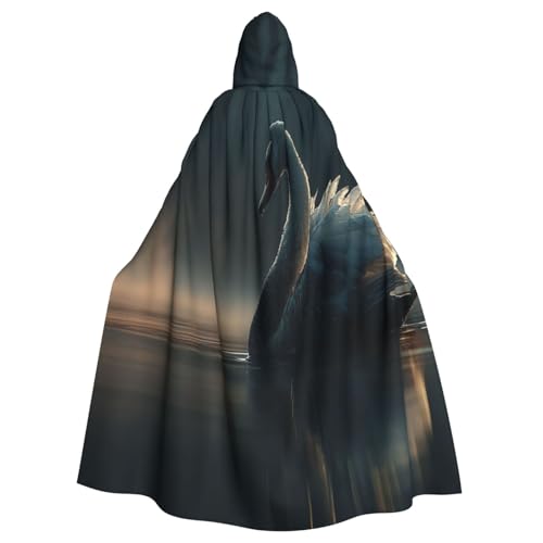 Schwäne auf dem See Hexenkostüm - Horror Halloween Kostüm mit Kapuzenumhang für Herren, perfekt für Cosplay und Partys Schwäne auf dem See Hexenkostüm - Horror Halloween Kostüm mit Kapuzenumhang für Herren, perfekt für Cosplay und Partys von HERTqwop