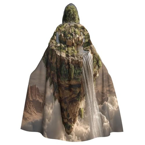 Schwebende Insel Hexenkostüm - Horror Halloween Kostüm mit Kapuzenumhang für Herren, perfekt für Cosplay und Partys von HERTqwop