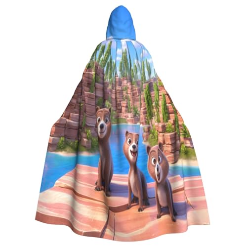 Süßes kleines Braunbär-Hexenkostüm - Horror-Halloween-Kostüm mit Kapuzenumhang für Herren, perfekt für Cosplay und Partys Süßes kleines Braunbär-Hexenkostüm - Horror-Halloween-Kostüm mit Kapuzenumhang für Herren, perfekt für Cosplay und Partys von HERTqwop