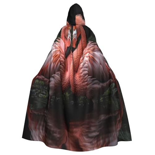 Symmetrisches Flamingo-Hexenkostüm - Horror-Halloween-Kostüm mit Kapuzenumhang für Herren, perfekt für Cosplay und Partys Symmetrisches Flamingo-Hexenkostüm - Horror-Halloween-Kostüm mit Kapuzenumhang für Herren, perfekt für Cosplay und Partys von HERTqwop