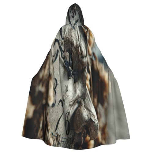 Uhr Mann Hexenkostüm - Horror Halloween Kostüm mit Kapuze Umhang für Herren, perfekt für Cosplay und Partys von HERTqwop