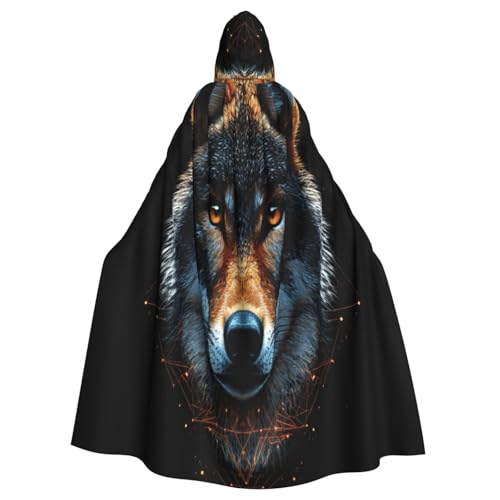 Wolfskopf Hexenkostüm - Horror Halloween Kostüm mit Kapuze Umhang für Herren, perfekt für Cosplay und Partys Wolfskopf Hexenkostüm - Horror Halloween Kostüm mit Kapuze Umhang für Herren, perfekt für Cosplay und Partys von HERTqwop