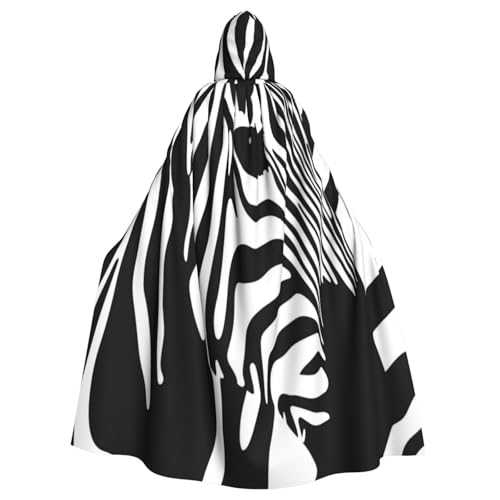 Zebra Streifen Hexenkostüm - Horror Halloween Kostüm mit Kapuze Umhang für Herren, perfekt für Cosplay und Partys Zebra Streifen Hexenkostüm - Horror Halloween Kostüm mit Kapuze Umhang für Herren, perfekt für Cosplay und Partys von HERTqwop