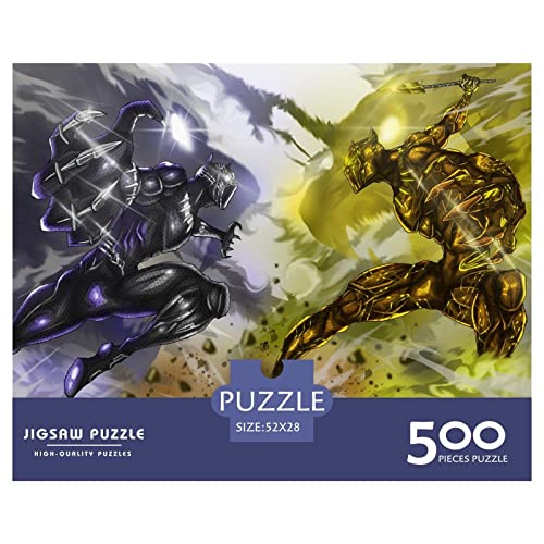 500 Teile Black Panther Puzzles Für Erwachsene Teenager Superheld Stress Relief Familie Puzzle Spiel Wandkunst 500 Stück Puzzle Pädagogisches Spiel Spielzeug Geschenk 500pcs (52x38cm) von HESHS
