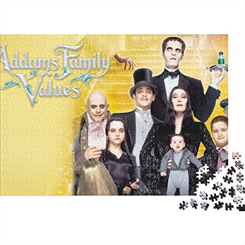Addams Family Puzzle 300 Teile Wednesday Puzzles Für Erwachsene Und Jugendliche,Unmögliche Puzzle Premium Holzpuzzle Home Spielzeug Dekoration Puzzle Geschenke 300pcs (40x28cm) von HESHS