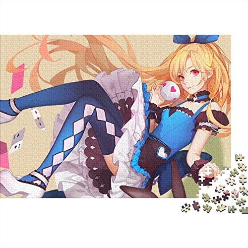 Alice in Wonderland 500 Teile Puzzles for Erwachsene Alice Premium Wooden Gifts Large Puzzles Educational Game Toy Gift for Wall Decoration Birthday Present 500pcs (52x38cm) von HESHS