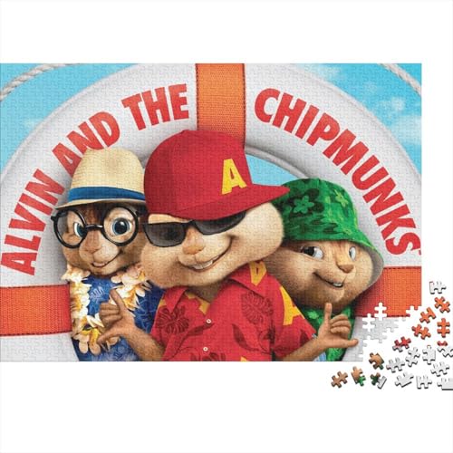 Alvin 1000 Teile Premium Holz Puzzle Für Erwachsene - Herausforderndes Geschicklichkeitsspiel,Chipmunks Entspannendes Legespiel Für Familie, Wanddekoration Geschenk 1000pcs (75x50cm) von HESHS