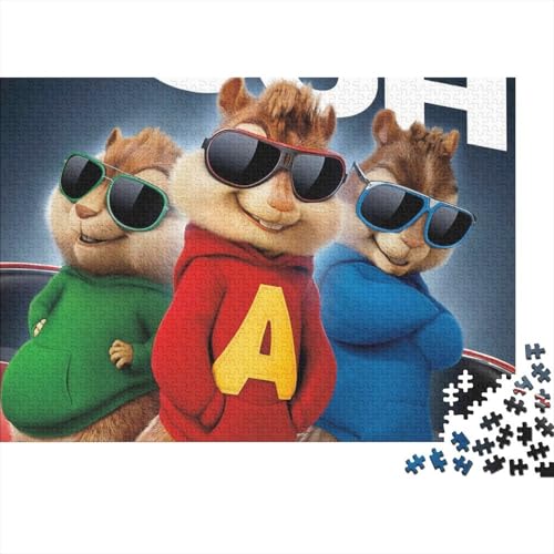 Alvin 1000-Teile Premium Holzpuzzle - Chipmunks Unmögliches Puzzle Für Erwachsene, Pädagogisches Familienspiel, Hochwertige Wandkunst Geschenkidee 1000pcs (75x50cm) von HESHS