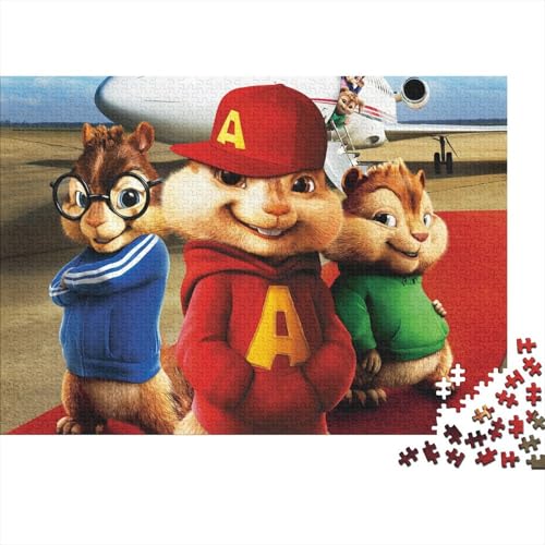 Alvin Holzpuzzle 500 Teile Für Erwachsene & Jugendliche - Chipmunks Unmögliches Puzzle Spielzeug, Pädagogisches Geduldspiel, Premium Geburtstagsgeschenk 500pcs (52x38cm) von HESHS
