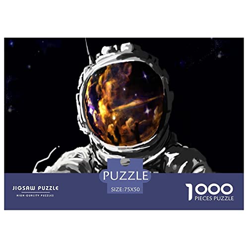 Astronaut Premium Holz Puzzles 1000 Teile Galaxy Outer Space,Geburtstagsgeschenk,Geschenke Für Frauen,Wandkunst Für Erwachsene Und Jugendliche Herausforderung Geschenke 1000pcs (75x50cm) von HESHS