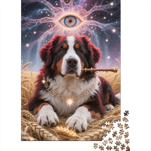 Bernese Mountain Dog Puzzle 1000-teilige Schwer Puzzle Spielzeug Pädagogisches Spiel Impossible Cool Artwork Herausforderung Spielzeug Für Erwachsene Kinder 1000pcs (75x50cm) von HESHS