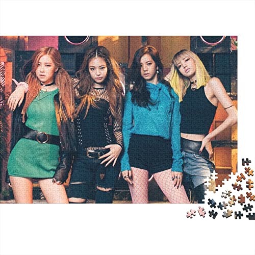 Blackpink 300-Teile Premium Holzpuzzle - Star Unmögliches Puzzle Für Erwachsene, Pädagogisches Familienspiel, Hochwertige Wandkunst Geschenkidee 300pcs (40x28cm) von HESHS