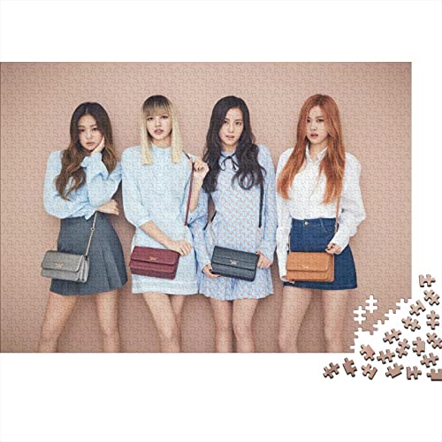 Blackpink 300-Teile Premium Holzpuzzle - Star Unmögliches Puzzle Für Erwachsene, Pädagogisches Familienspiel, Hochwertige Wandkunst Geschenkidee 300pcs (40x28cm) von HESHS