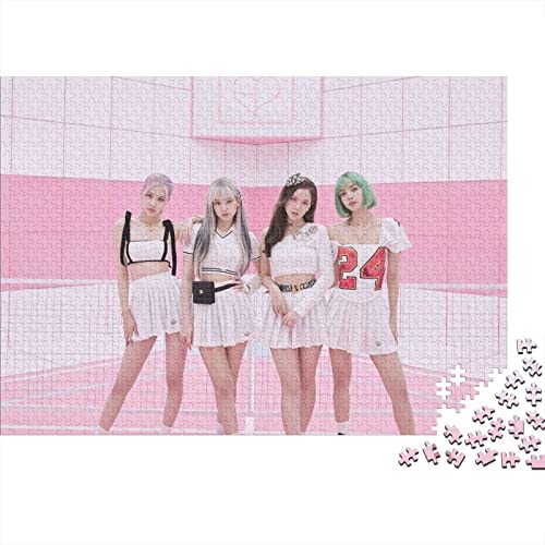 Blackpink 300-Teile Premium Holzpuzzle - Star Unmögliches Puzzle Für Erwachsene, Pädagogisches Familienspiel, Hochwertige Wandkunst Geschenkidee 300pcs (40x28cm) von HESHS