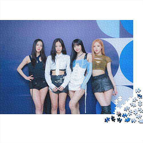 Blackpink 500-Teile Premium Holzpuzzle - Star Unmögliches Puzzle Für Erwachsene, Pädagogisches Familienspiel, Hochwertige Wandkunst Geschenkidee 500pcs (52x38cm) von HESHS