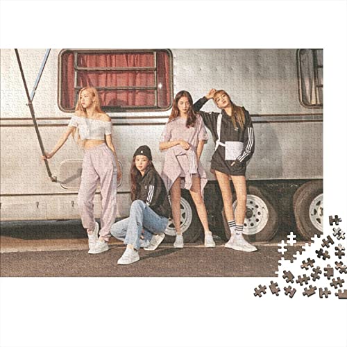 Blackpink Holzpuzzle 300 Teile Für Erwachsene & Jugendliche - Star Unmögliches Puzzle Spielzeug, Pädagogisches Geduldspiel, Premium Geburtstagsgeschenk 300pcs (40x28cm) von HESHS