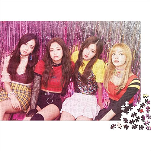 Blackpink Holzpuzzle 300 Teile Für Erwachsene & Jugendliche - Star Unmögliches Puzzle Spielzeug, Pädagogisches Geduldspiel, Premium Geburtstagsgeschenk 300pcs (40x28cm) von HESHS