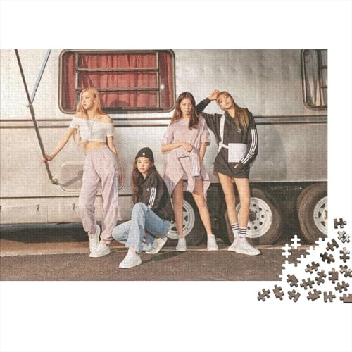 Blackpink Puzzle 1000 Teile Schwer Puzzle Spielzeug Lernspiel Impossible Star Herausforderung Spielzeug Für Erwachsene Und Kinder Ab 14 Jahren 38x26cm/1000pcs von HESHS