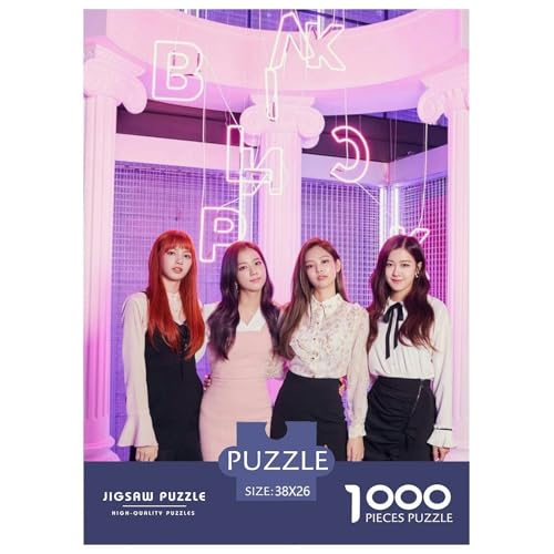 Blackpink Puzzle 1000-teilige Schwer Puzzle Spielzeug Lernspiel Impossible Star Herausforderungsspielzeug Für Erwachsene Und Kinder in Bewährter 38x26cm/1000pcs von HESHS