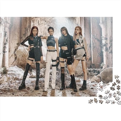 Blackpink Puzzle 1000-teilige Schwer Puzzle Spielzeug Pädagogisches Spiel Impossible Star Herausforderung Spielzeug Für Erwachsene Und Kinder Ab 12 Jahren 38x26cm/1000pcs von HESHS