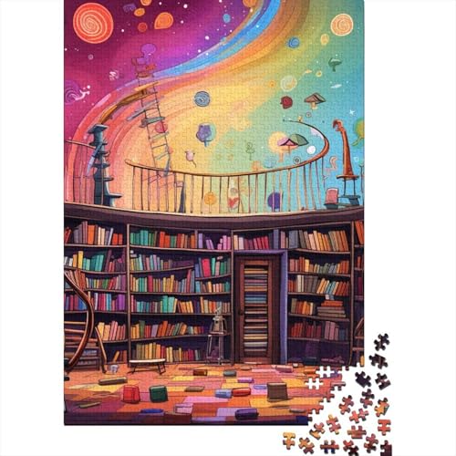 Bookshelf Puzzle 1000 Teile Schwer Puzzle Spielzeug Lernspiel Impossible Herausforderung Spielzeug Für Erwachsene Und Kinder Ab 12 Jahren 1000pcs (75x50cm) von HESHS
